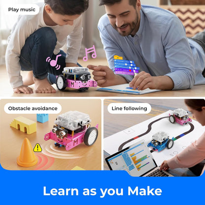 Mbot Robot Kit, STEM Projects for Kids Ages 8-12 Learn to Code with Scratch Arduino, Robot Kit for Kids, STEM Toys for Kids,Computer Programming for Beginners Gift for Boys and Girls 8 Pink