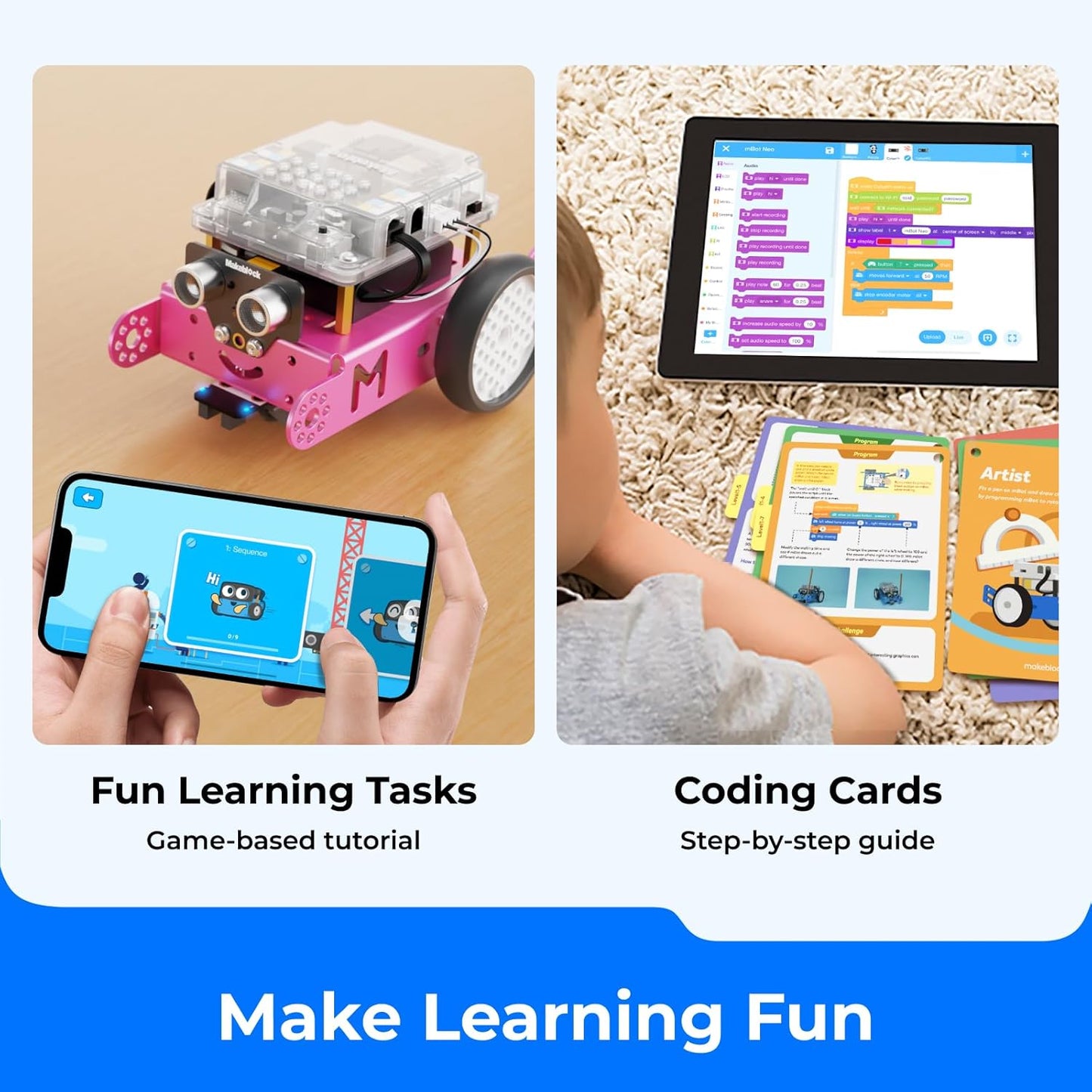 Mbot Robot Kit, STEM Projects for Kids Ages 8-12 Learn to Code with Scratch Arduino, Robot Kit for Kids, STEM Toys for Kids,Computer Programming for Beginners Gift for Boys and Girls 8 Pink