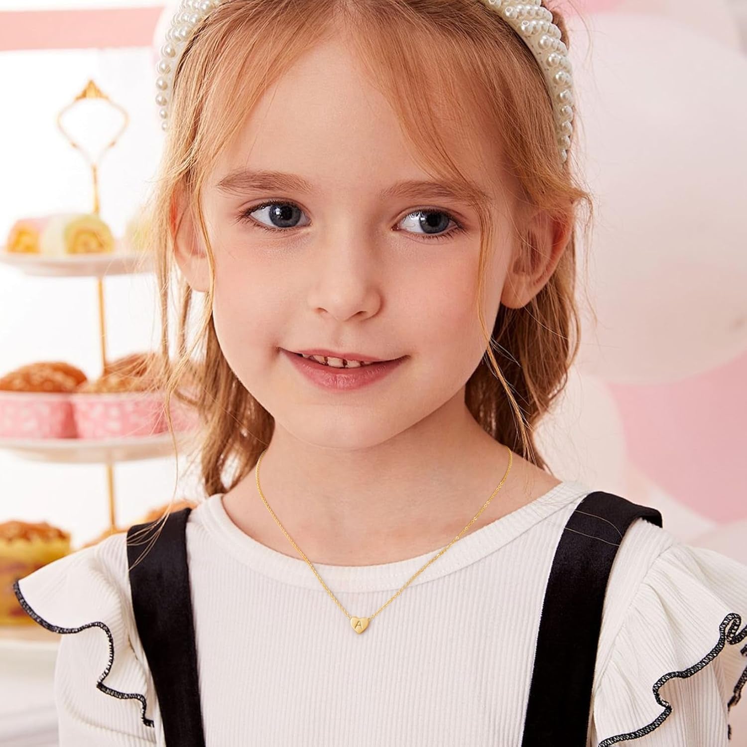 Easter Basket Stuffers for Kids Teen Girls - Dainty 14K Gold Plated Heart Initial A-Z Pendant Letter Heart Necklace Birthday Easter Gifts for Girls Teens Women