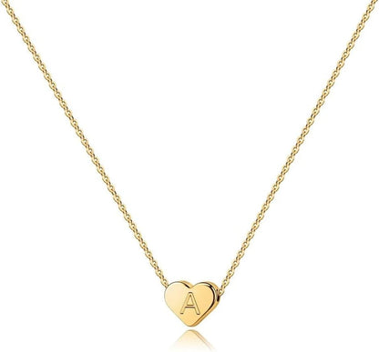 Easter Basket Stuffers for Kids Teen Girls - Dainty 14K Gold Plated Heart Initial A-Z Pendant Letter Heart Necklace Birthday Easter Gifts for Girls Teens Women
